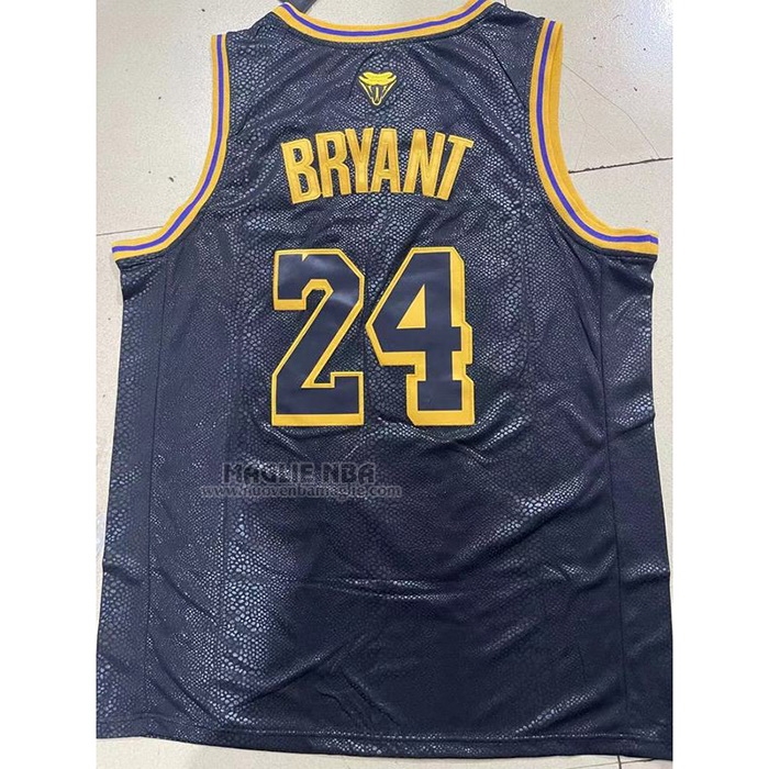 Maglia
 Kobe Bryant NO 8 24 Los Angeles Lakers Black Mamba Snakeskin Nero
